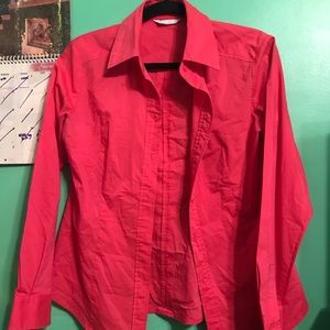 Hot pink button down shirt